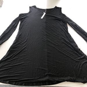 Qixing Black Long Sleeve Cold Shoulder Swing Dress Sz 3XL New A3731